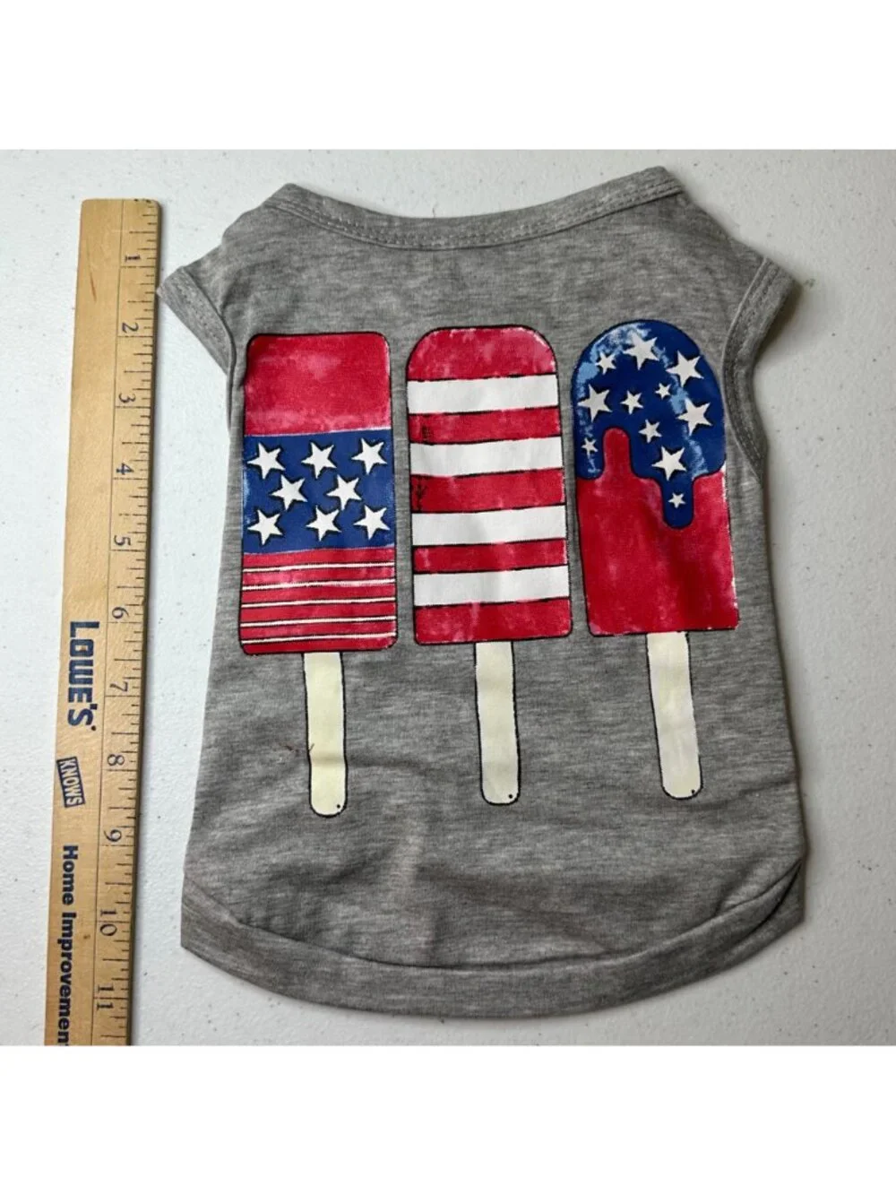Small Dog Shirt With American Flag Popsicles Patriotic Pet Outfit Fourth of July